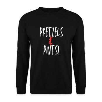Bretzels et pintes Design amusant - Sweat-shirt Unisexe - noir - Devant - Alina (178cm) & Michal (187cm)
