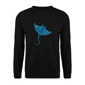 Manta Ray Scuba Diving Marine Deep Sea Creature - Unisex Pullover - Schwarz - Vorne - Alina (178cm) & Michal (187cm)