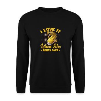 J’adore quand elle se penche sur la pêche des pêcheurs - Sweat-shirt Unisexe - noir - Devant - Alina (178cm) & Michal (187cm)