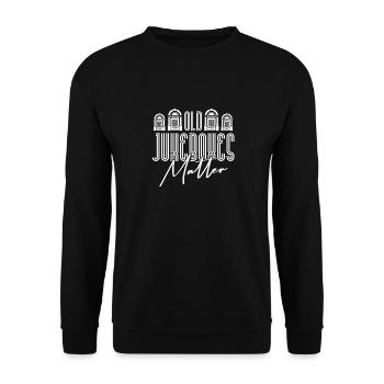 Vieux Jukebox Matter Vintage Audio Music Machine - Sweat-shirt Unisexe - noir - Devant - Alina (178cm) & Michal (187cm)