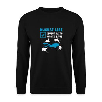 Bucket List Diving With Manta Rays Pacific Deep - Unisex Pullover - Schwarz - Vorne - Alina (178cm) & Michal (187cm)