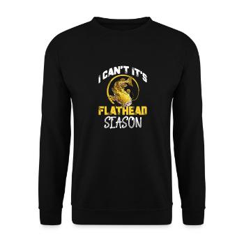I Can't It's Flathead Season Fisherman Catfish - Unisex Sweatshirt - black - Front - Alina (178cm) & Michal (187cm)