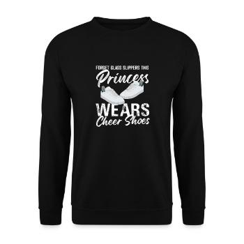 Forget Glass Slippers This Princess Wears Cheer - Unisex Pullover - Schwarz - Vorne - Alina (178cm) & Michal (187cm)