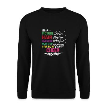Je suis une maman pom-pom girl Field Day Cheerleading - Sweat-shirt Unisexe - noir - Devant - Alina (178cm) & Michal (187cm)