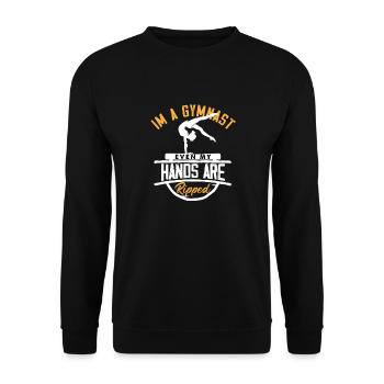 Je suis un gymnaste, même mes mains sont déchirées en équilibre sur les mains - Sweat-shirt Unisexe - noir - Devant - Alina (178cm) & Michal (187cm)