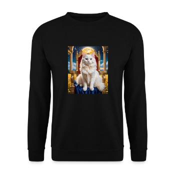 Cat - Unisex Pullover - Schwarz - Vorne - Alina (178cm) & Michal (187cm)
