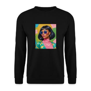 Women color - Unisex Pullover - Schwarz - Vorne - Alina (178cm) & Michal (187cm)