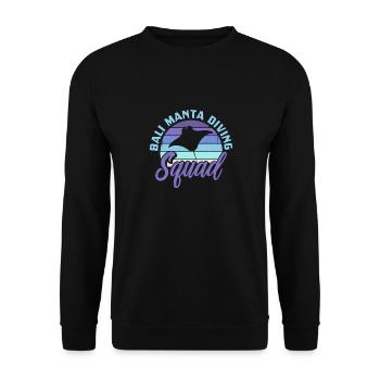 Bali Manta Diving Squad Pacific Polynesian Manta - Unisex Pullover - Schwarz - Vorne - Alina (178cm) & Michal (187cm)