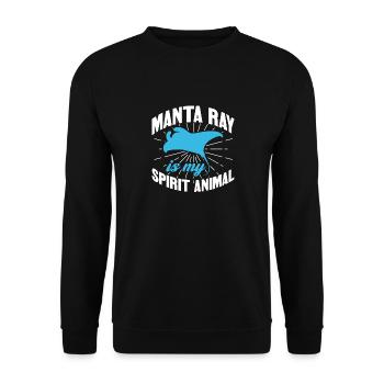 Manta Ray Is My Spirit Animal Deep Sea Animals Ray - Unisex Pullover - Schwarz - Vorne - Alina (178cm) & Michal (187cm)