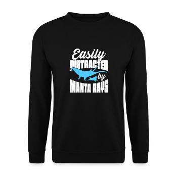 Easily Distracted By Manta Rays Deep Sea Diving - Unisex Pullover - Schwarz - Vorne - Alina (178cm) & Michal (187cm)