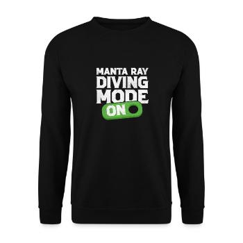 Manta Ray Diving Mode On Scube Diver Pacific Rays - Unisex Pullover - Schwarz - Vorne - Alina (178cm) & Michal (187cm)