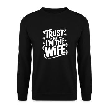 Frau Ehefrau Partnerin Familie Verheiratet - Unisex Pullover - Schwarz - Vorne - Alina (178cm) & Michal (187cm)