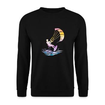 Kitesurf Océan Wave Surf Kiteboarder - Sweat-shirt Unisexe - noir - Devant - Alina (178cm) & Michal (187cm)