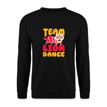 Danse du Lion en équipe Célébration lunaire du Nouvel An chinois - Sweat-shirt Unisexe - noir - Devant - Alina (178cm) & Michal (187cm)