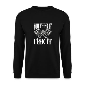 You Think It I Ink It Body Art Tattoo Artist - Unisex Pullover - Schwarz - Vorne - Alina (178cm) & Michal (187cm)