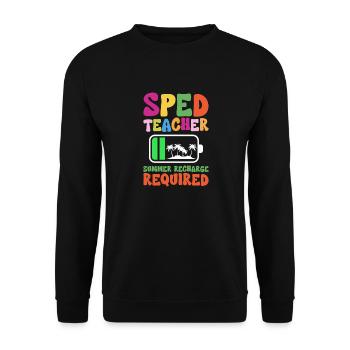 Sped Teacher Summer Recharge Required - Unisex Sweatshirt - black - Front - Alina (178cm) & Michal (187cm)