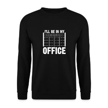 Je serai dans mon bureau Construction Clôture latérale - Sweat-shirt Unisexe - noir - Devant - Alina (178cm) & Michal (187cm)