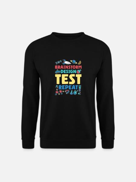 Brainstorm Design Test Repeat - Unisex Sweatshirt - black