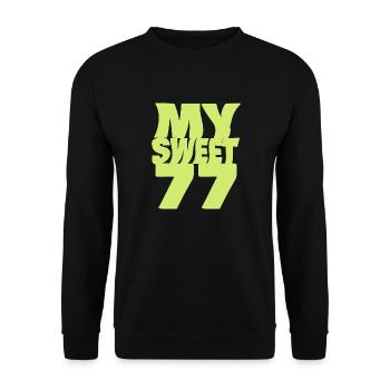 Birthday 77 - Unisex Sweatshirt - black - Front - Alina (178cm) & Michal (187cm)