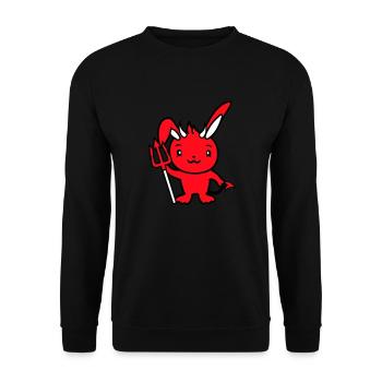 Bunny Devil Demon Evil Satan Hell Trident Costume - Unisex Sweatshirt - black - Front - Alina (178cm) & Michal (187cm)