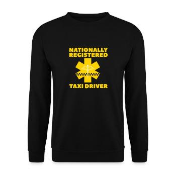 nationally registered taxi driver Design for a - Unisex Pullover - Schwarz - Vorne - Alina (178cm) & Michal (187cm)