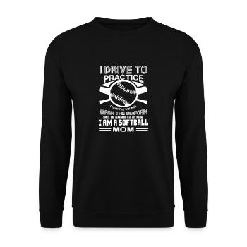 Softball I Am A Softball Mom - Unisex Sweatshirt - black - Front - Alina (178cm) & Michal (187cm)