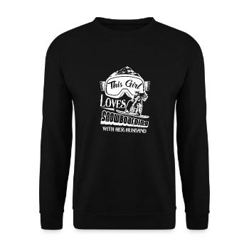 Snowboarding Loves Snowboarding With Husband - Unisex Sweatshirt - black - Front - Alina (178cm) & Michal (187cm)