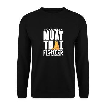 okayest muay thai fighter ever Design - Unisex Pullover - Schwarz - Vorne - Alina (178cm) & Michal (187cm)