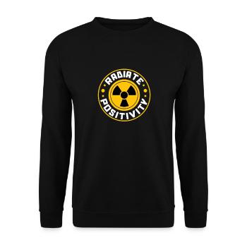 radiate positivity Design for a positive person - Unisex Sweatshirt - black - Front - Alina (178cm) & Michal (187cm)