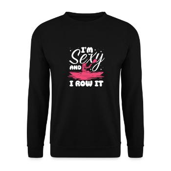 Im sexy and I row it Design for a kayak woman - Unisex Pullover - Schwarz - Vorne - Alina (178cm) & Michal (187cm)