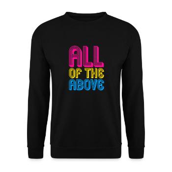 tout ce qui précède Design pour une personne pansexuelle - Sweat-shirt Unisexe - noir - Devant - Alina (178cm) & Michal (187cm)