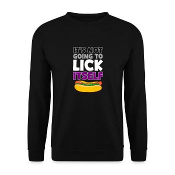 Ist not going to lick itself Design for a - Unisex Sweatshirt - black - Front - Alina (178cm) & Michal (187cm)