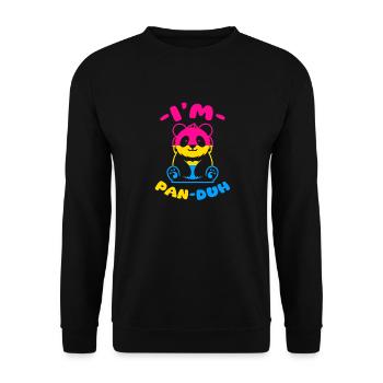 Im pan duh Design for a pansexual person - Unisex Pullover - Schwarz - Vorne - Alina (178cm) & Michal (187cm)
