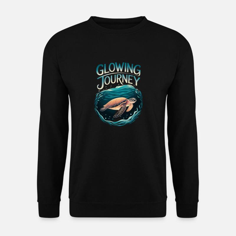 Glowing Journey Turtle Design - Unisex Sweatshirt - black