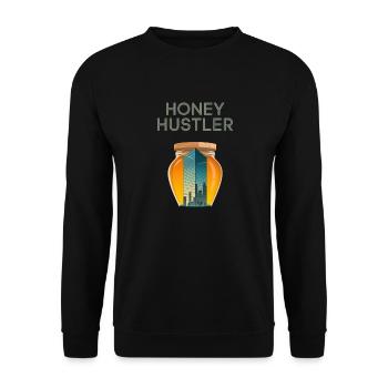 Honey Hustler Cityscape Design - Unisex Sweatshirt - black - Front - Alina (178cm) & Michal (187cm)