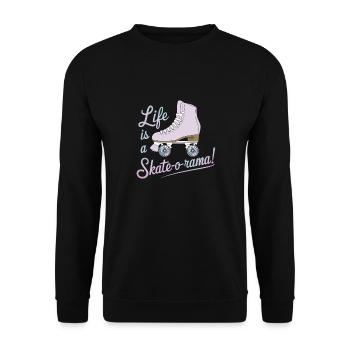 Life is a Skate-o-rama Design - Unisex Sweatshirt - black - Front - Alina (178cm) & Michal (187cm)