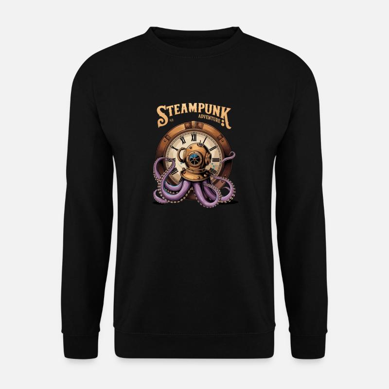 Steampunk Adventure Diver Design - Unisex Pullover - Schwarz