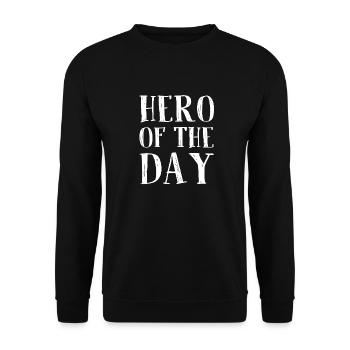 Hero of the Day - Held des Tages - Unisex Sweatshirt - black - Front - Alina (178cm) & Michal (187cm)
