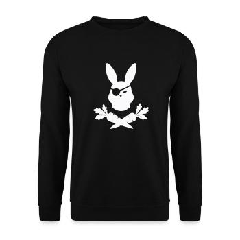 Rabbit Pirate - Unisex Sweatshirt - black - Front - Alina (178cm) & Michal (187cm)