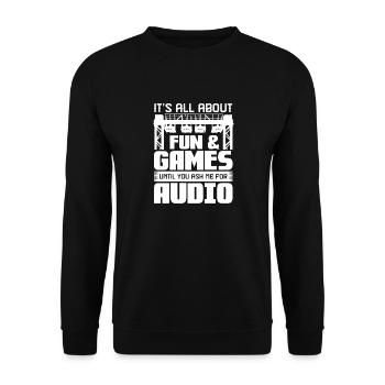 Fun & Games Audio Quote Design - Unisex Sweatshirt - black - Front - Alina (178cm) & Michal (187cm)