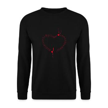 Sozialvertraeglicher Menschenhass Herz - Unisex Pullover - Schwarz - Vorne - Alina (178cm) & Michal (187cm)
