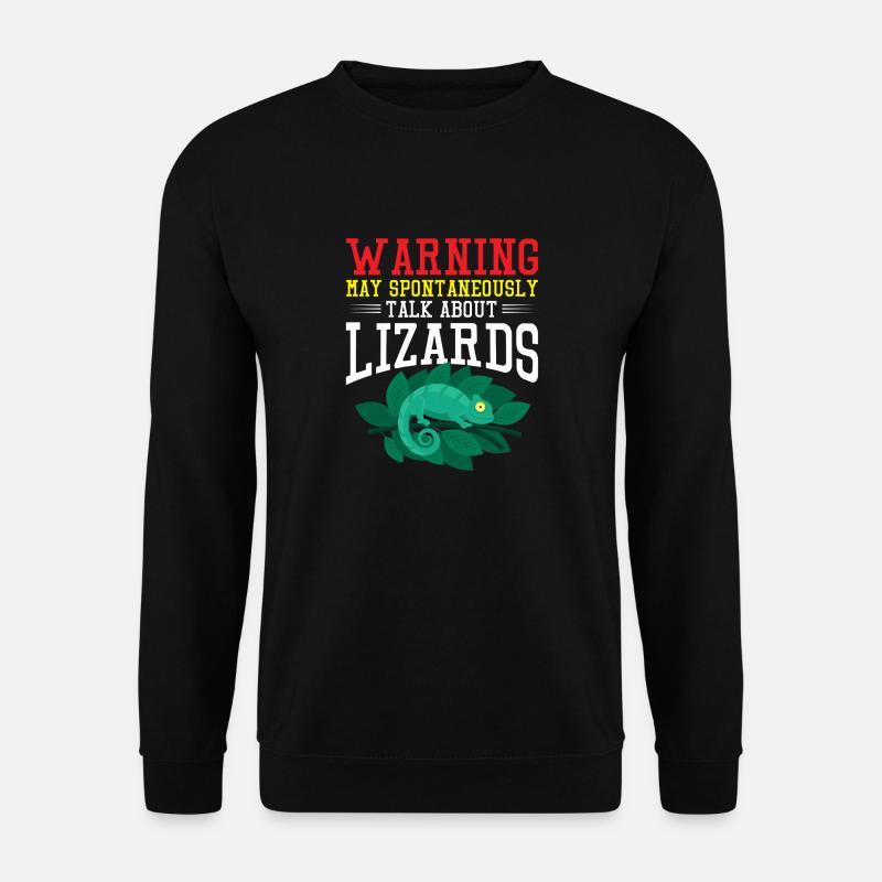 Fun Warning Lizard Talk Design - Unisex Sweatshirt - black