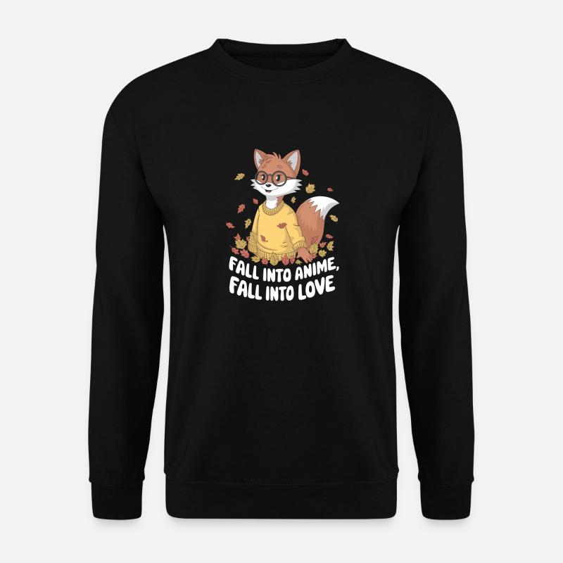 Fall Into Anime Fox Design - Unisex Pullover - Schwarz