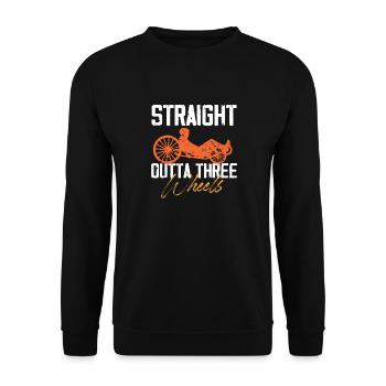 Straight Outta Three Wheels Recumbent Bike - Unisex Sweatshirt - black - Front - Alina (178cm) & Michal (187cm)