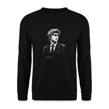 David Michelangelo in suit - Unisex Sweatshirt - black - Front - Alina (178cm) & Michal (187cm)