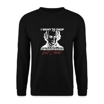 I Want To Stop Philosophizing But I Kant - Unisex Pullover - Schwarz - Vorne - Alina (178cm) & Michal (187cm)