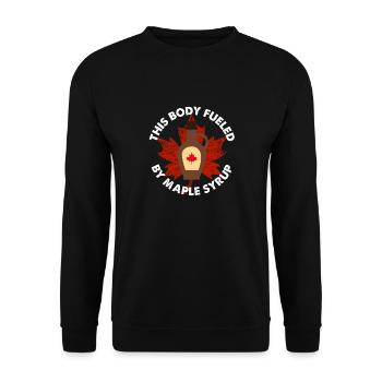 This body fueled by maple syrup Design - Unisex Sweatshirt - black - Front - Alina (178cm) & Michal (187cm)