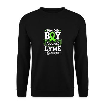 this cute boy survived lyme disease design - Unisex Sweatshirt - black - Front - Alina (178cm) & Michal (187cm)