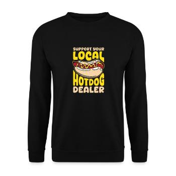soutenez votre revendeur de hot-dogs local Design - Sweat-shirt Unisexe - noir - Devant - Alina (178cm) & Michal (187cm)