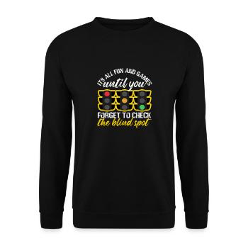 Fun and Games Blind Spot Design - Unisex Sweatshirt - black - Front - Alina (178cm) & Michal (187cm)